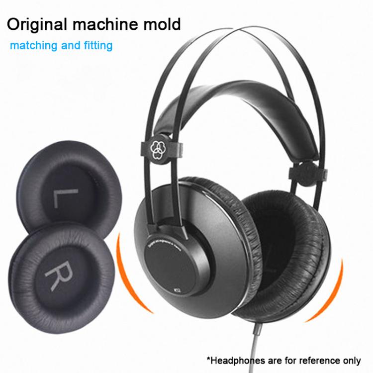 1 Pair Protein Leather Replacement Earpads For AKG K52 / K72 / K92 - Black