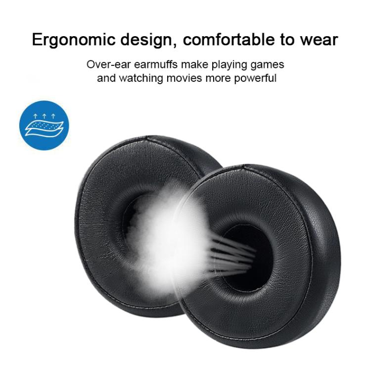 2pcs Protein Leather Bluetooth Headset Replacement Earpads For AKG N60NCBT - Black