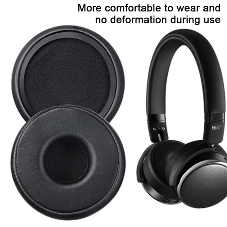 2pcs Protein Leather Bluetooth Headset Replacement Earpads For AKG N60NCBT - Black