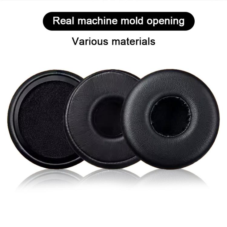 2pcs Protein Leather Wired Headset Replacement Earpads For AKG N60NC - Black