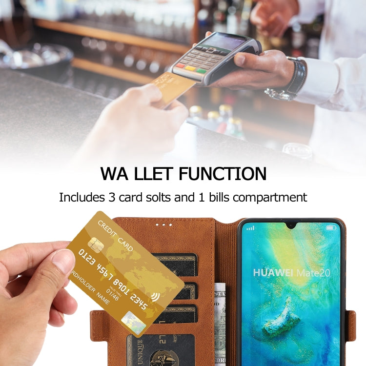 For Huawei Mate 20 Retro Magnetic Closing Clasp Horizontal Flip Leather Case with Holder & Card Slots & Photo Frame & Wallet