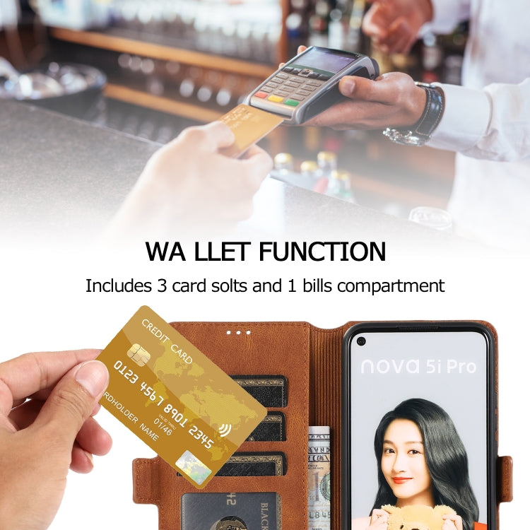 For Huawei Mate 30 Lite Retro Magnetic Closing Clasp Horizontal Flip Leather Case with Holder & Card Slots & Photo Frame & Wallet