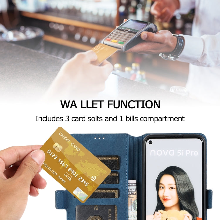 For Huawei Mate 30 Lite Retro Magnetic Closing Clasp Horizontal Flip Leather Case with Holder & Card Slots & Photo Frame & Wallet