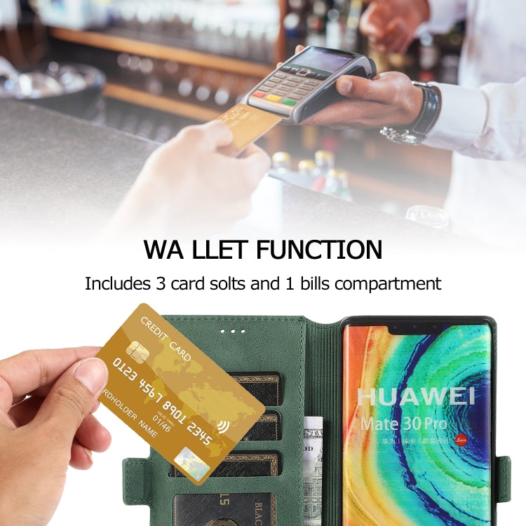 For Huawei Mate 30 Pro Retro Magnetic Closing Clasp Horizontal Flip Leather Case with Holder & Card Slots & Photo Frame & Wallet