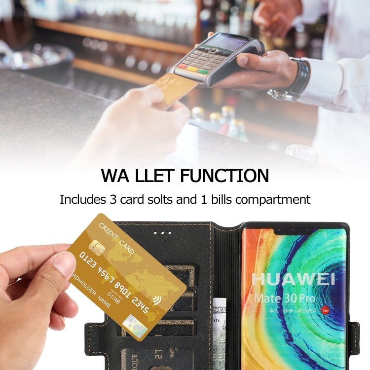 For Huawei Mate 30 Pro Retro Magnetic Closing Clasp Horizontal Flip Leather Case with Holder & Card Slots & Photo Frame & Wallet