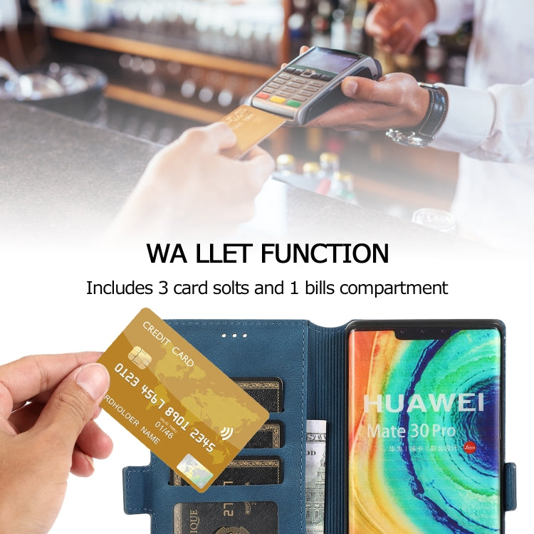 For Huawei Mate 30 Pro Retro Magnetic Closing Clasp Horizontal Flip Leather Case with Holder & Card Slots & Photo Frame & Wallet