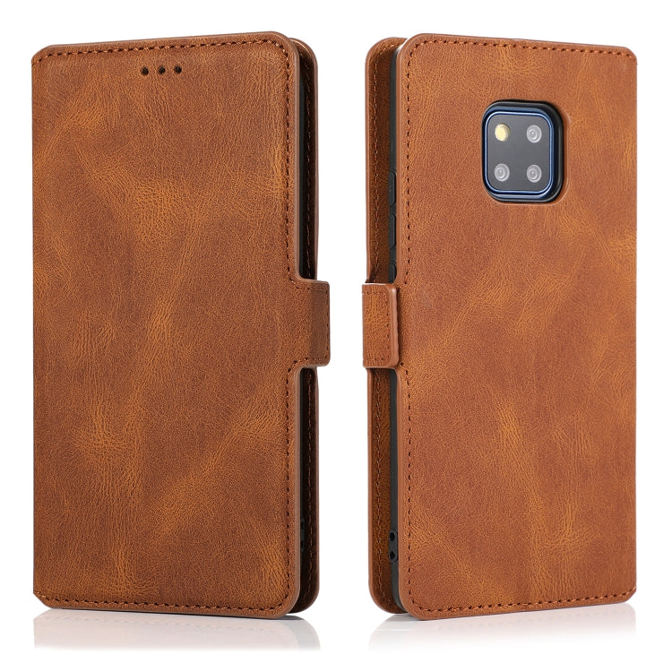 For Huawei Mate 20 Pro Retro Magnetic Closing Clasp Horizontal Flip Leather Case with Holder & Card Slots & Photo Frame & Wallet