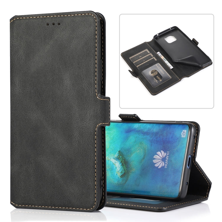 For Huawei Mate 20 Pro Retro Magnetic Closing Clasp Horizontal Flip Leather Case with Holder & Card Slots & Photo Frame & Wallet