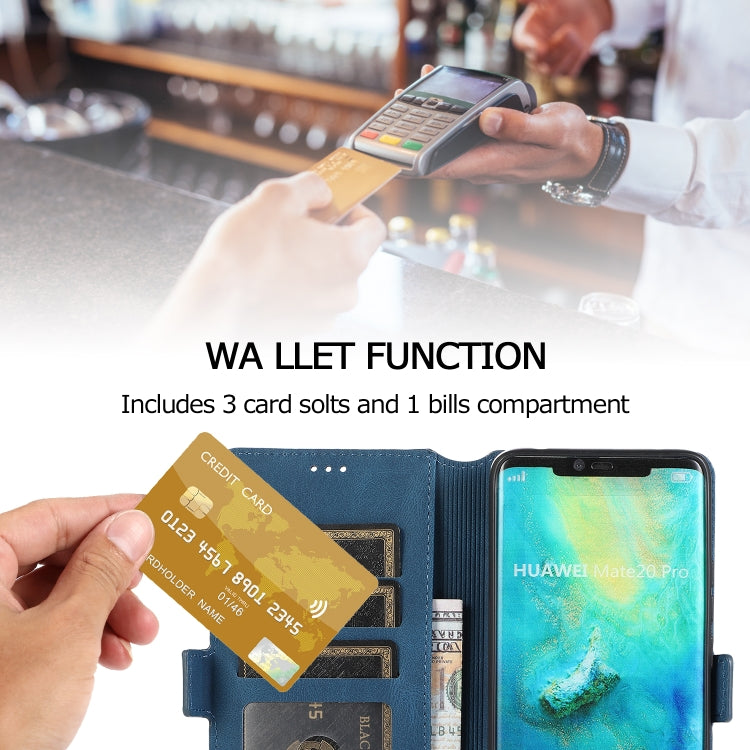 For Huawei Mate 20 Pro Retro Magnetic Closing Clasp Horizontal Flip Leather Case with Holder & Card Slots & Photo Frame & Wallet