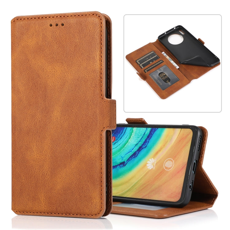 For Huawei Mate 30 Retro Magnetic Closing Clasp Horizontal Flip Leather Case with Holder & Card Slots & Photo Frame & Wallet