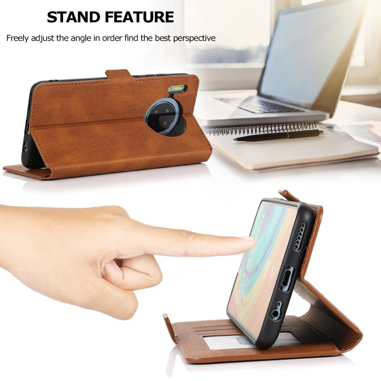 For Huawei Mate 30 Retro Magnetic Closing Clasp Horizontal Flip Leather Case with Holder & Card Slots & Photo Frame & Wallet