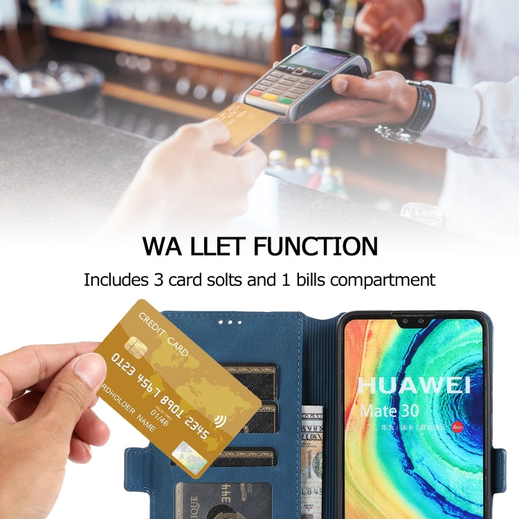 For Huawei Mate 30 Retro Magnetic Closing Clasp Horizontal Flip Leather Case with Holder & Card Slots & Photo Frame & Wallet