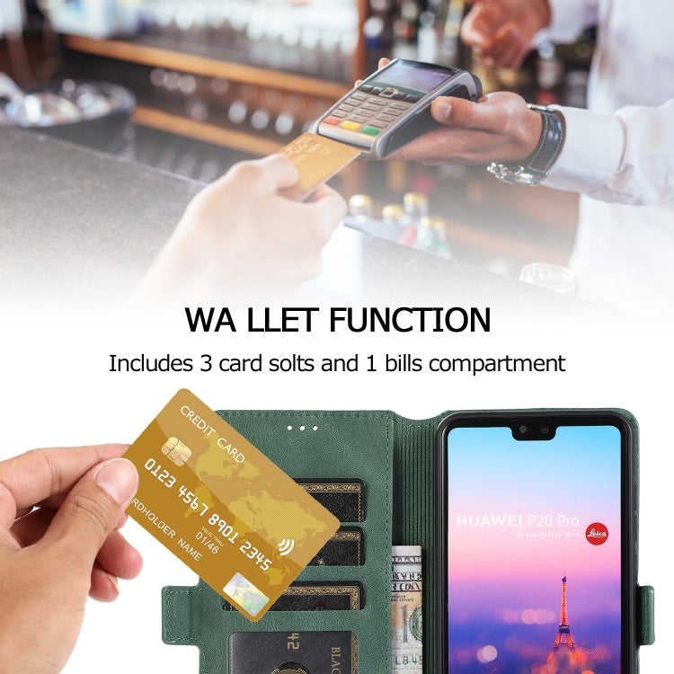 For Huawei P20 Pro Retro Magnetic Closing Clasp Horizontal Flip Leather Case with Holder & Card Slots & Photo Frame & Wallet