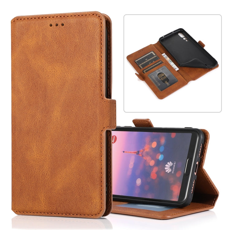 For Huawei P20 Pro Retro Magnetic Closing Clasp Horizontal Flip Leather Case with Holder & Card Slots & Photo Frame & Wallet