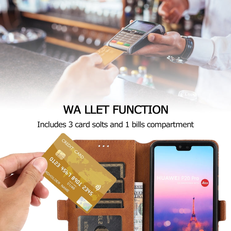 For Huawei P20 Pro Retro Magnetic Closing Clasp Horizontal Flip Leather Case with Holder & Card Slots & Photo Frame & Wallet