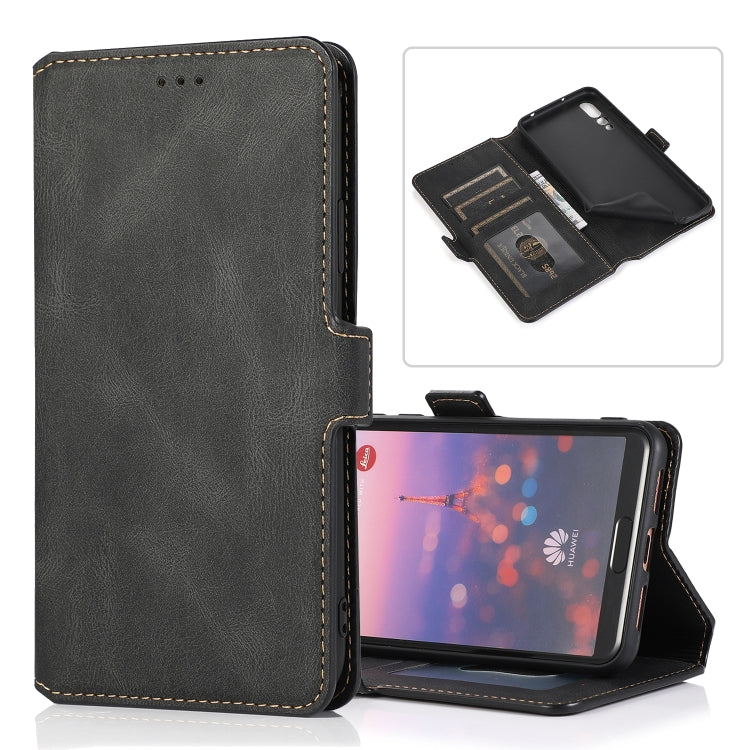 For Huawei P20 Pro Retro Magnetic Closing Clasp Horizontal Flip Leather Case with Holder & Card Slots & Photo Frame & Wallet