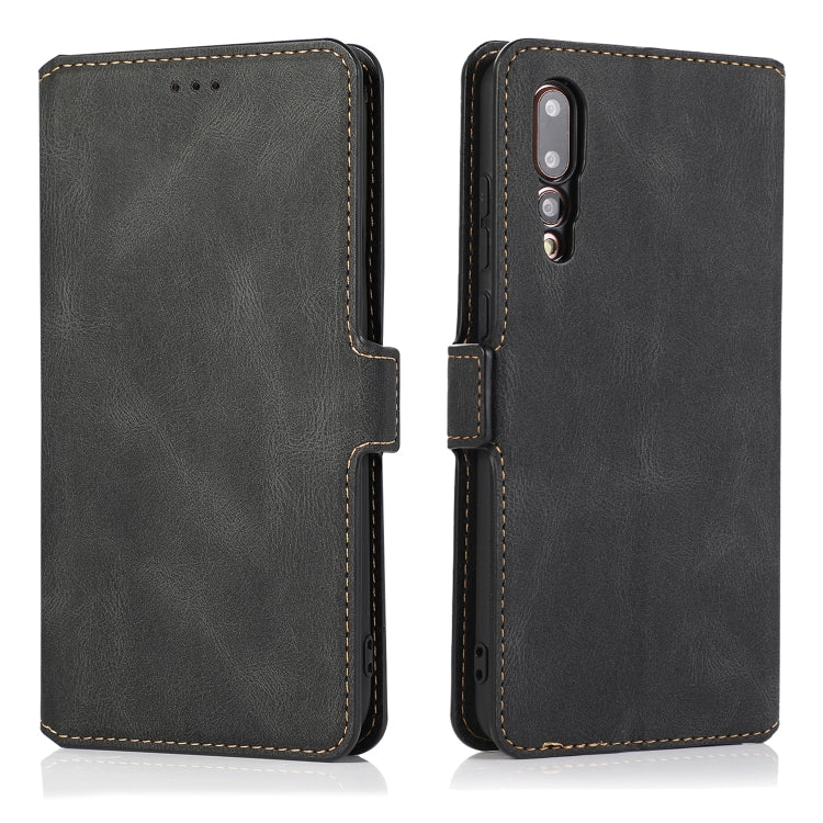 For Huawei P20 Pro Retro Magnetic Closing Clasp Horizontal Flip Leather Case with Holder & Card Slots & Photo Frame & Wallet