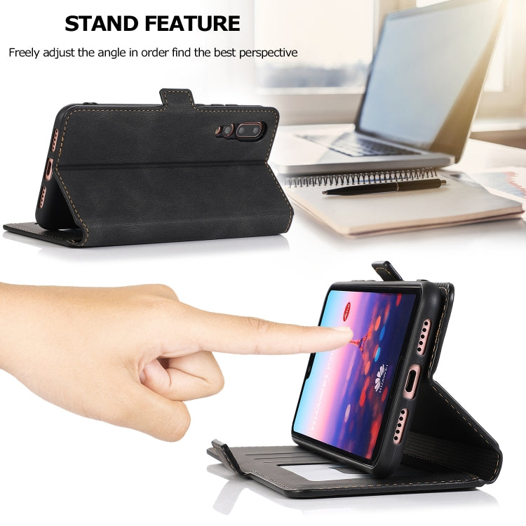 For Huawei P20 Pro Retro Magnetic Closing Clasp Horizontal Flip Leather Case with Holder & Card Slots & Photo Frame & Wallet