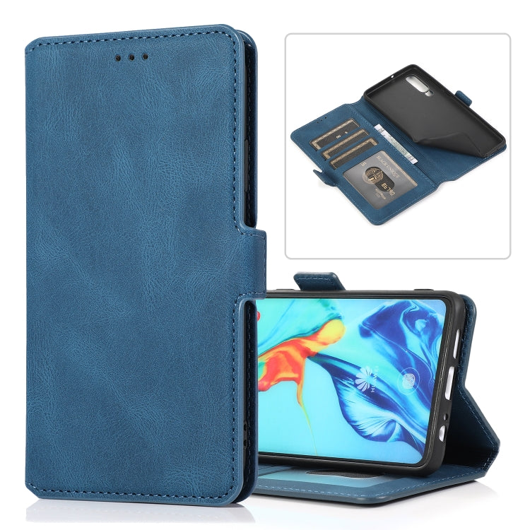 For Huawei P30 Retro Magnetic Closing Clasp Horizontal Flip Leather Case with Holder & Card Slots & Photo Frame & Wallet