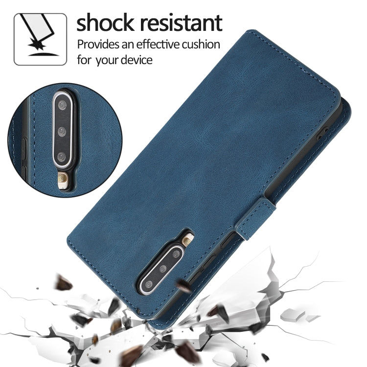 For Huawei P30 Retro Magnetic Closing Clasp Horizontal Flip Leather Case with Holder & Card Slots & Photo Frame & Wallet