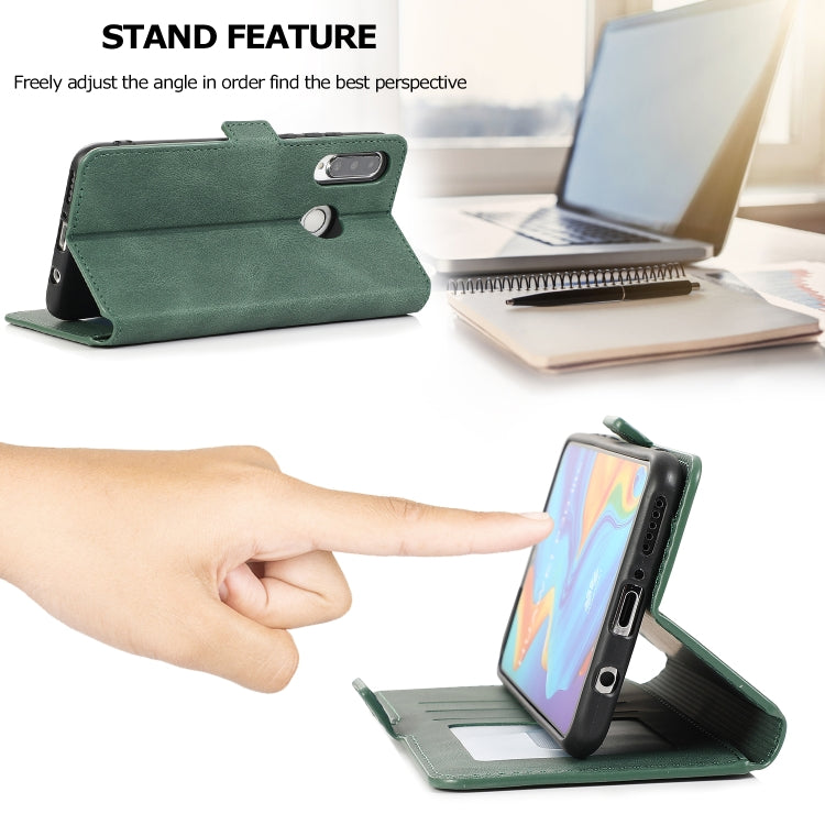 For Huawei P30 Lite Retro Magnetic Closing Clasp Horizontal Flip Leather Case with Holder & Card Slots & Photo Frame & Wallet