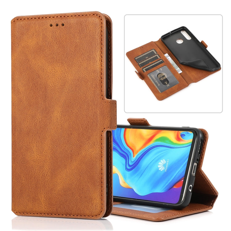 For Huawei P30 Lite Retro Magnetic Closing Clasp Horizontal Flip Leather Case with Holder & Card Slots & Photo Frame & Wallet