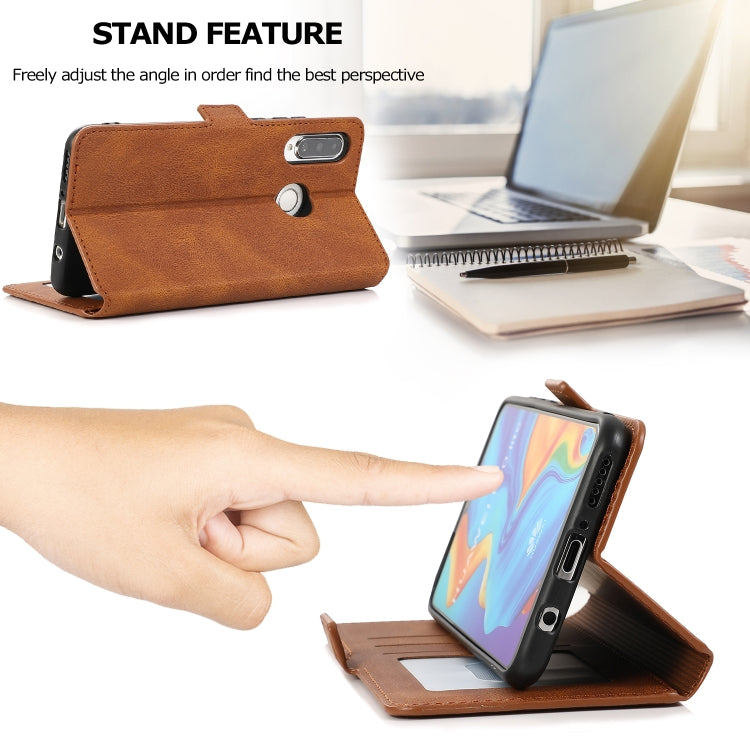 For Huawei P30 Lite Retro Magnetic Closing Clasp Horizontal Flip Leather Case with Holder & Card Slots & Photo Frame & Wallet