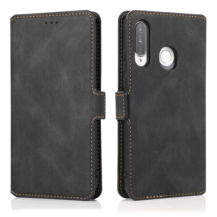 For Huawei P30 Lite Retro Magnetic Closing Clasp Horizontal Flip Leather Case with Holder & Card Slots & Photo Frame & Wallet