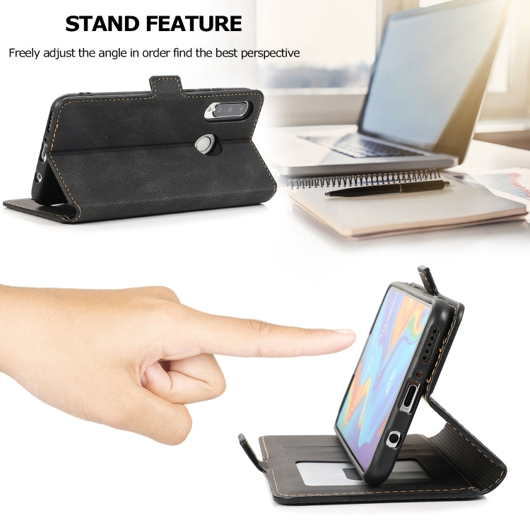 For Huawei P30 Lite Retro Magnetic Closing Clasp Horizontal Flip Leather Case with Holder & Card Slots & Photo Frame & Wallet