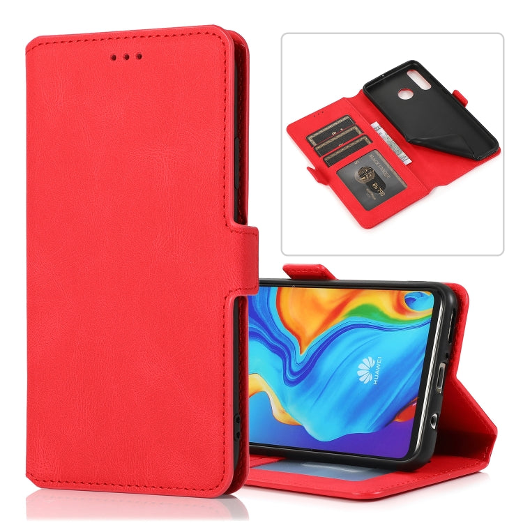 For Huawei P30 Lite Retro Magnetic Closing Clasp Horizontal Flip Leather Case with Holder & Card Slots & Photo Frame & Wallet