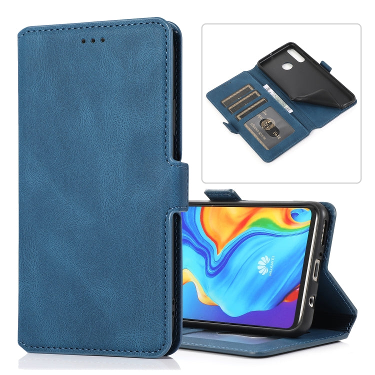 For Huawei P30 Lite Retro Magnetic Closing Clasp Horizontal Flip Leather Case with Holder & Card Slots & Photo Frame & Wallet