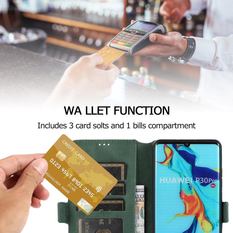 For Huawei P30 Pro Retro Magnetic Closing Clasp Horizontal Flip Leather Case with Holder & Card Slots & Photo Frame & Wallet