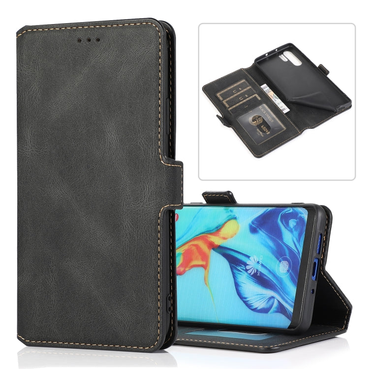 For Huawei P30 Pro Retro Magnetic Closing Clasp Horizontal Flip Leather Case with Holder & Card Slots & Photo Frame & Wallet