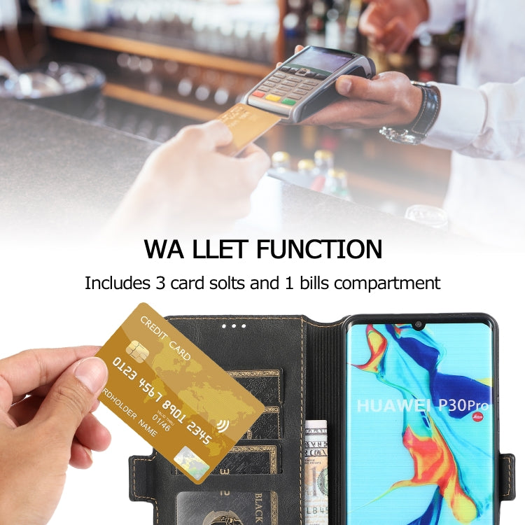 For Huawei P30 Pro Retro Magnetic Closing Clasp Horizontal Flip Leather Case with Holder & Card Slots & Photo Frame & Wallet
