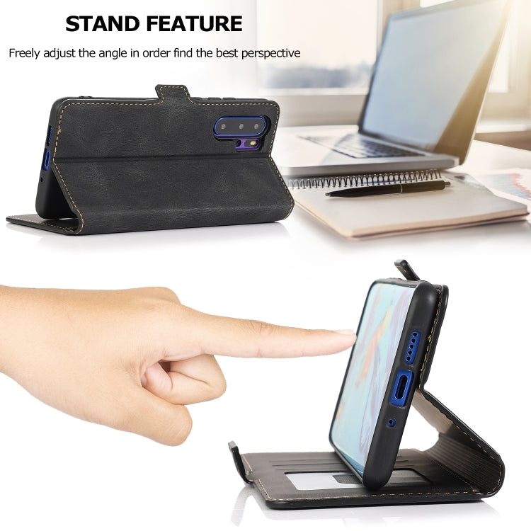 For Huawei P30 Pro Retro Magnetic Closing Clasp Horizontal Flip Leather Case with Holder & Card Slots & Photo Frame & Wallet