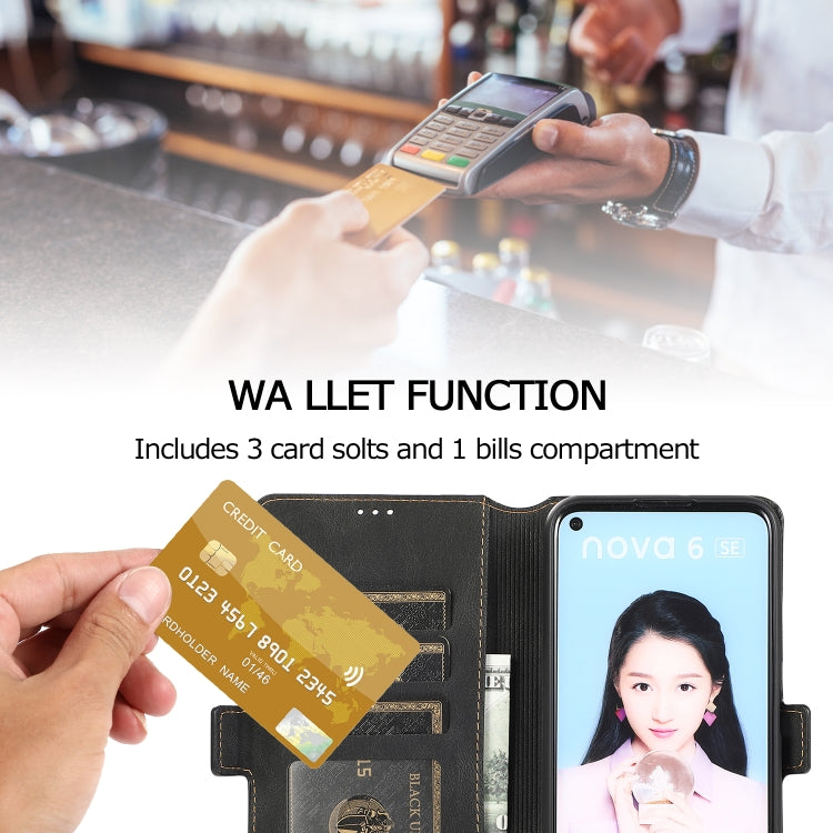 For Huawei P40 Pro Retro Magnetic Closing Clasp Horizontal Flip Leather Case with Holder & Card Slots & Photo Frame & Wallet