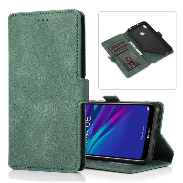 For Huawei Y6 (2019) Retro Magnetic Closing Clasp Horizontal Flip Leather Case with Holder & Card Slots & Photo Frame & Wallet