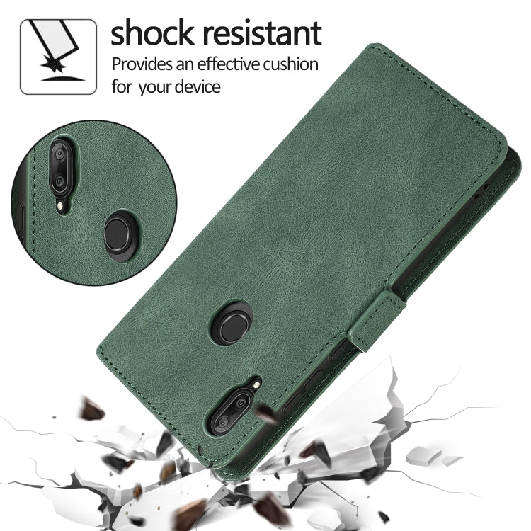 For Huawei Y6 (2019) Retro Magnetic Closing Clasp Horizontal Flip Leather Case with Holder & Card Slots & Photo Frame & Wallet