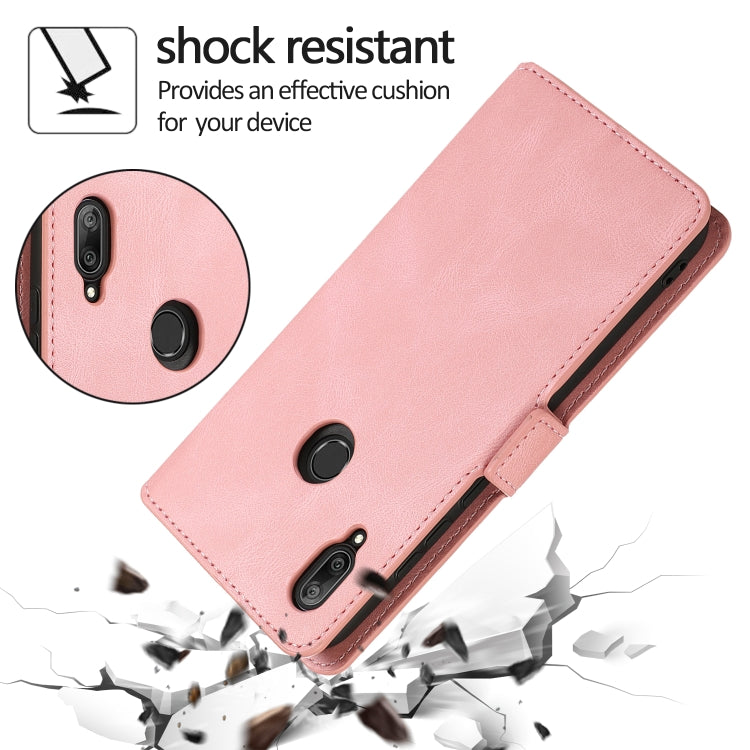 For Huawei Y6 (2019) Retro Magnetic Closing Clasp Horizontal Flip Leather Case with Holder & Card Slots & Photo Frame & Wallet