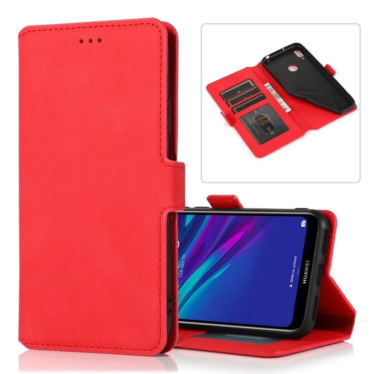 For Huawei Y6 (2019) Retro Magnetic Closing Clasp Horizontal Flip Leather Case with Holder & Card Slots & Photo Frame & Wallet