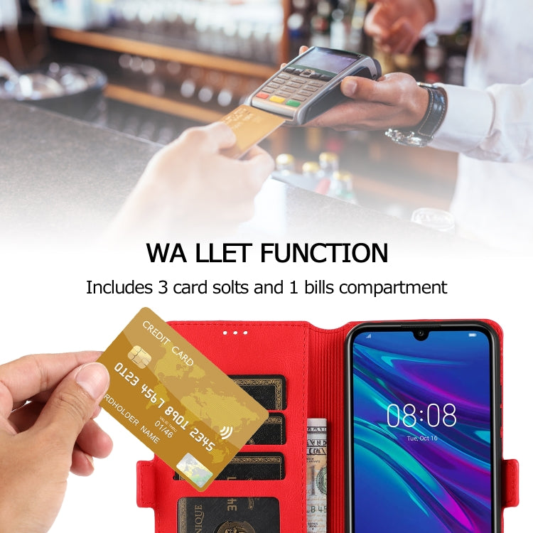 For Huawei Y6 (2019) Retro Magnetic Closing Clasp Horizontal Flip Leather Case with Holder & Card Slots & Photo Frame & Wallet