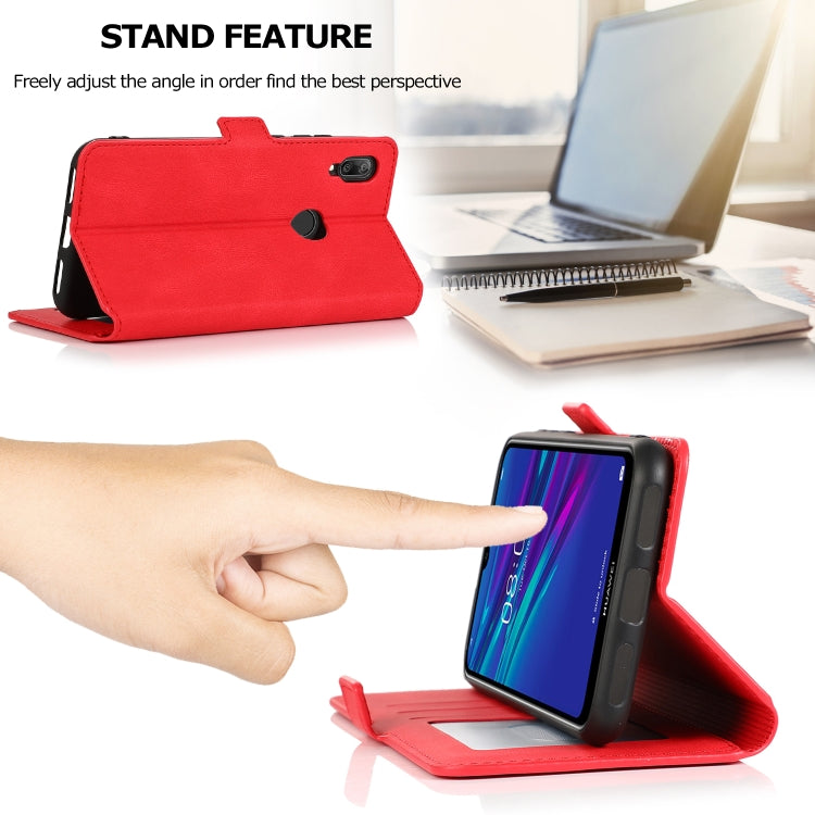 For Huawei Y6 (2019) Retro Magnetic Closing Clasp Horizontal Flip Leather Case with Holder & Card Slots & Photo Frame & Wallet