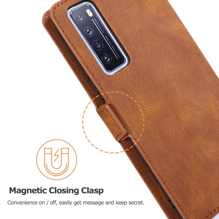 For Huawei nova 7 5G Retro Magnetic Closing Clasp Horizontal Flip Leather Case with Holder & Card Slots & Photo Frame & Wallet