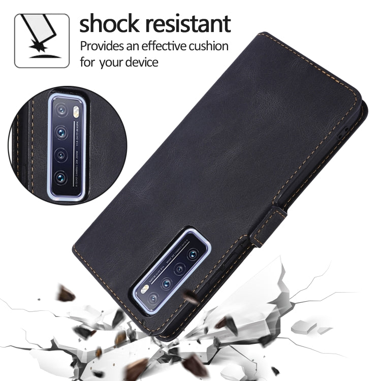 For Huawei nova 7 5G Retro Magnetic Closing Clasp Horizontal Flip Leather Case with Holder & Card Slots & Photo Frame & Wallet