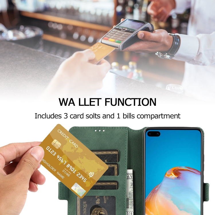 For Huawei P40 Pro+ Retro Magnetic Closing Clasp Horizontal Flip Leather Case with Holder & Card Slots & Photo Frame & Wallet