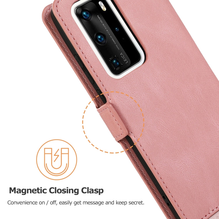 For Huawei P40 Pro+ Retro Magnetic Closing Clasp Horizontal Flip Leather Case with Holder & Card Slots & Photo Frame & Wallet