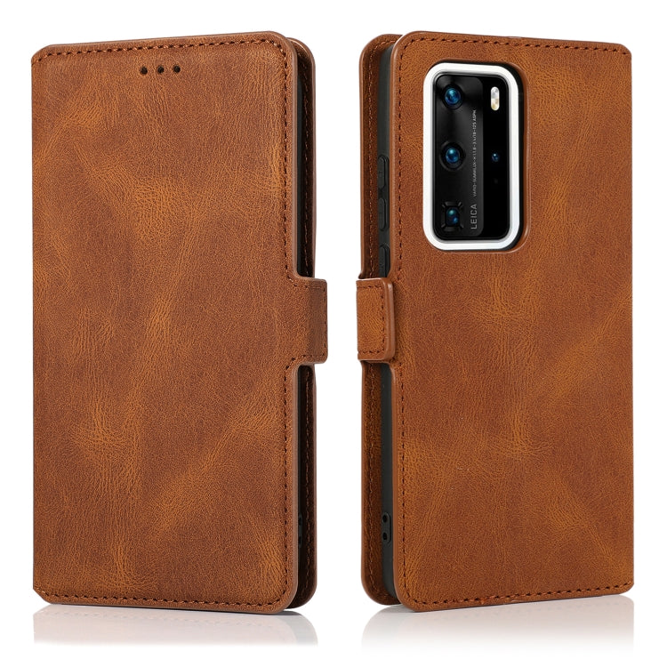 For Huawei P40 Pro+ Retro Magnetic Closing Clasp Horizontal Flip Leather Case with Holder & Card Slots & Photo Frame & Wallet