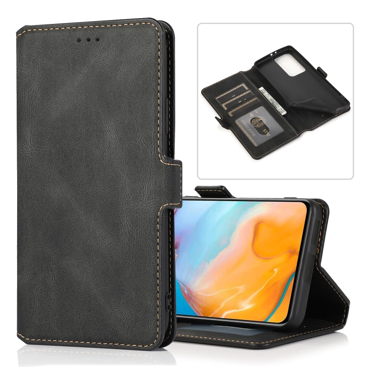 For Huawei P40 Pro+ Retro Magnetic Closing Clasp Horizontal Flip Leather Case with Holder & Card Slots & Photo Frame & Wallet