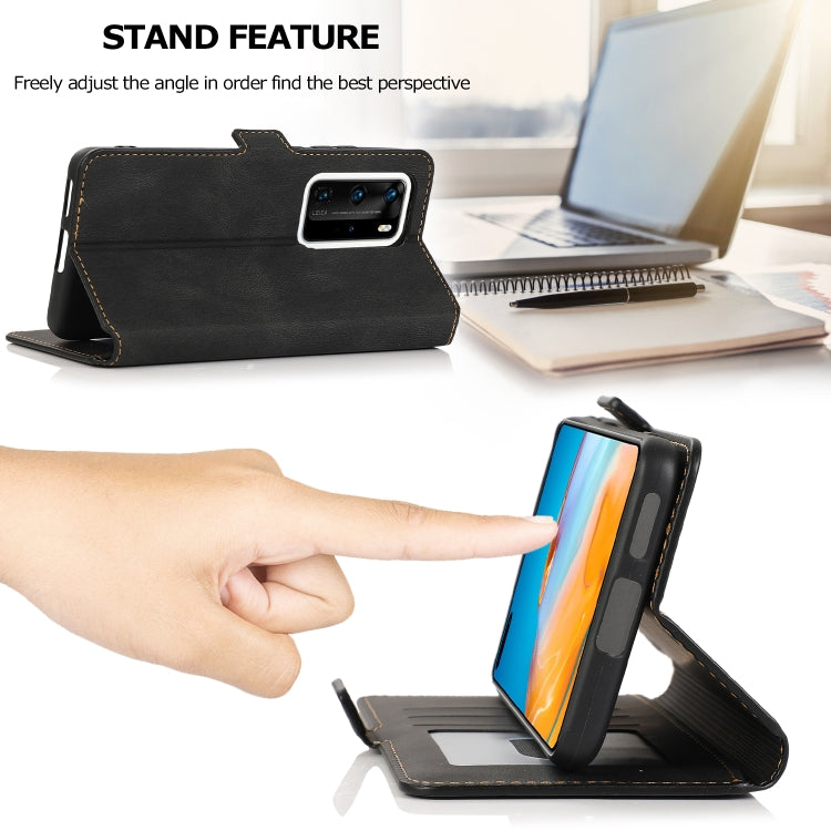 For Huawei P40 Pro+ Retro Magnetic Closing Clasp Horizontal Flip Leather Case with Holder & Card Slots & Photo Frame & Wallet