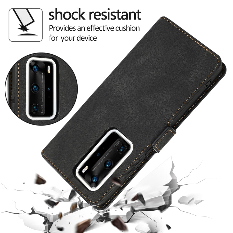 For Huawei P40 Pro+ Retro Magnetic Closing Clasp Horizontal Flip Leather Case with Holder & Card Slots & Photo Frame & Wallet